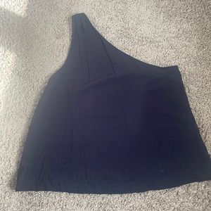 Black Loft One Shoulder Flowy Blouse